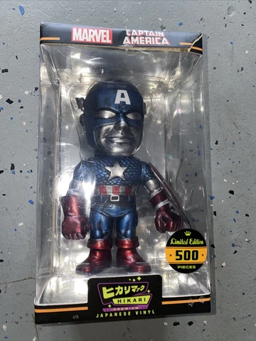 Marvel Hikari Titanium Captain America Funko Vinyl Figure Limited Edition Blue Cover