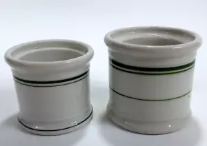 2 x Vtg Restaurant Ware Individual Green Banded Carr China Co. Wellsville China - Picture 1 of 5