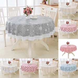 Kitchen Plastic Waterproof Oilproof Fabric Table Cover Tablecloth PVC Flower - Picture 1 of 22