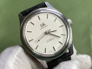 China Made Shanghal 上海 White Dial Leather 19 Jewels S/S Manual Wind Men's Watch - Picture 1 of 19