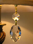Lot of 3 REAL CRYSTALS Magnetic Teardrop Oval Drop Chandelier Lamp