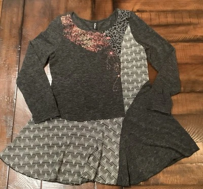 Sacred Threads Embroidered Dress Hippie Floral Women Size L Flowers Funky - Image 1 of 4