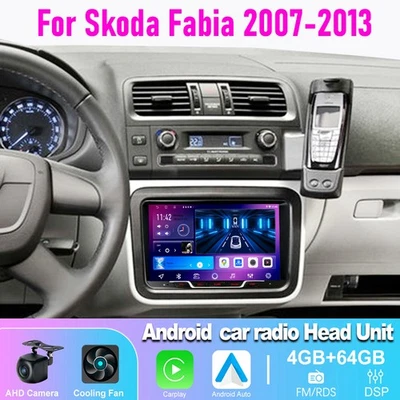 4+64GB Car Radio For Skoda Fabia 2007-2013 Wireless CarPlay Head Unit Bluetooth - image 1 of 4