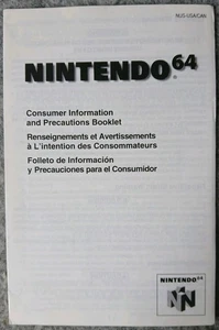 Nintendo 64 Consumer Information & Precautions Booklet Original N64 Insert - Bild 1 von 2