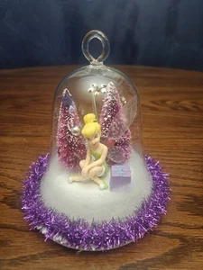 Disney Gemmy Tinker Bell Snow Bell Globe Purple Christmas Tree WORKS!! - Picture 1 of 8