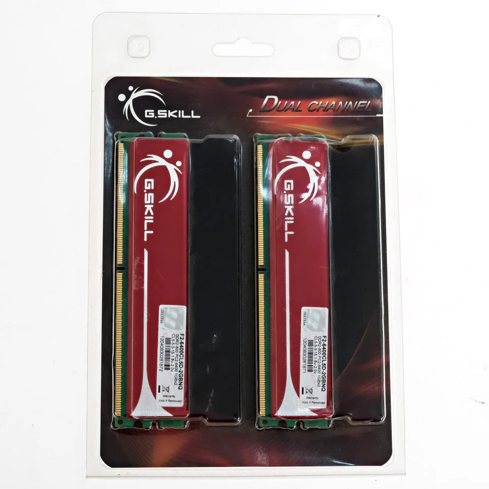 G.Skill PC2-6400 2GB (2x1GB) DIMM 800 MHz DDR2 Memory (F2-6400CL5D-2GBNQ) - Image 1 of 3