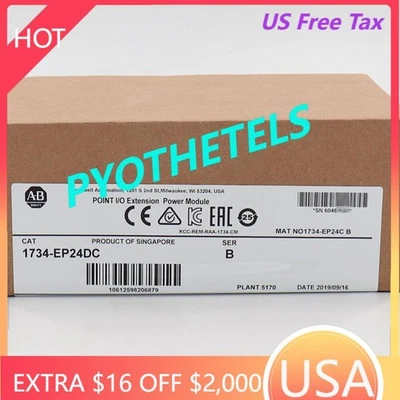 NEW Sealed AB 1734-EP24DC /B POINT I/O 24VDC 1734EP24DC US Free Tax - Image 1 of 3