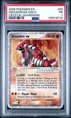 Pokemon TCG PSA 1 Groudon ex Crystal Guardians Holo 93/100 *LOW POP* - Image 1 of 2