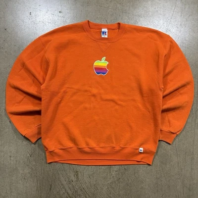 Толстовка мужская Apple Employee Russell Athletic с круглым вырезом размер XL винтажная 90a оранжевая - Изображение 1 из 4