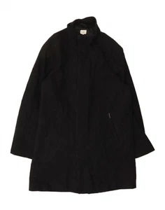 CALVIN KLEIN JEANS Mens Overcoat UK 44 2XL Black Wool AP10 - Picture 1 of 3