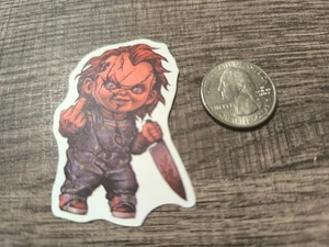 Chucky W Knife Giving the Middle Finger Sticker Halloween Horror Child's Play !! - Picture 1 of 3