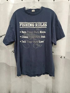 Delta Pro Weight Men's XL Blue Cotton Short Sleeve Collared T Shirt Fishing... - Picture 1 of 5