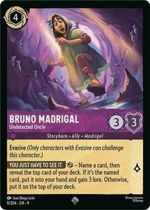 x1 Bruno Madrigal - Undetected Uncle - 0/204 - Super Rare Lorcana DLC09 Fabled M - Picture 1 of 1
