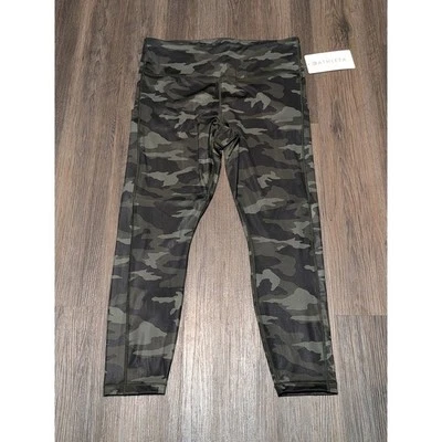 Leggings atléticas Athleta Ultimate Camo cintura alta 7/8 tamanho G LEIA - Imagem 1 de 4