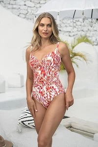 NWT Nip Tuck Tribal Skin Kate One Piece Swimsuit Women Size Multi Cup Tiny Flaw - Picture 1 of 18
