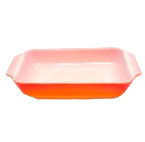 Plato para hornear de vidrio rojo vintage Anchor Hocking Fire King # 432 1,5 cuartos color raro - Imagen 1 de 5