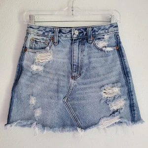 Abercrombie & Fitch Rock Damen 25 0 Blau Zoe Natural Rise Vintage A-Linie Denim - Bild 1 von 7