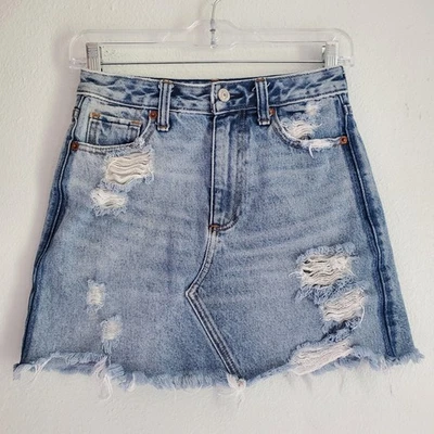Falda Abercrombie & Fitch Mujer 25 0 Azul Zoe Tiro Natural Vintage Línea A Denim Foto 1 de 4