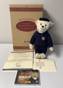 Steiff Vienna Choirboy Wiener Sängerknabe Bear Boxed Growler CD & Certificate - Picture 1 of 12