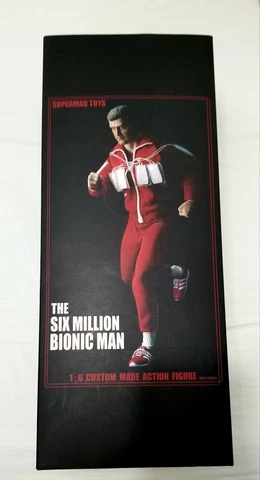 1/6 SUPERMAD SIX MILLION BIONIC MAN STEVE AUSTIN 12"  RED TRACK SUIT W/ WEIGHTS Cover