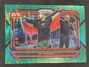 2023 Panini UFC Prizm - #13 TAI TUIVASA (Green Pulsar Prizm) **#01/25 BOOKEND**