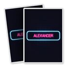 2x Vertical Vinyl Stickers Neon Sign Design Alexander Name #351596