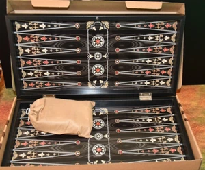 Backgammon Set: 19" Flowered Decoupage (WWE26211A) - Picture 1 of 4