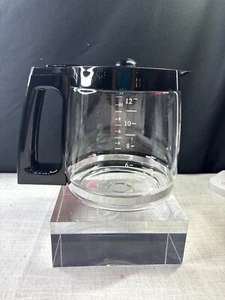 12-Cup Glass Coffee Carafe Replacement Pot With Black Lid & Handle For Drip Coff - Picture 1 of 6