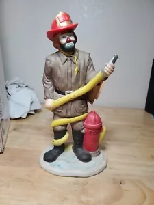 Emmett Kelly Jr Clown Figur Feuerwehrmann Feuerwehrhund Hydrantenschlauch 8,5" - Bild 1 von 10