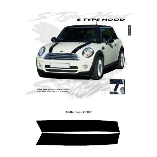 Mini Cooper Cooper S Estilo Capucha Rayas Gráfico Kit - Negro Mate Foto 1 de 1