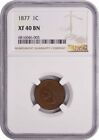1877 Indian Cent EF40BN NGC