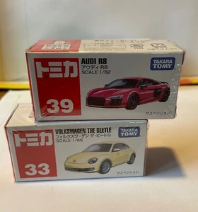 TOMICA unopened Volkswagen The Beetle and Audi R8 TAKARA TOMY TOMICA - Picture 1 of 6