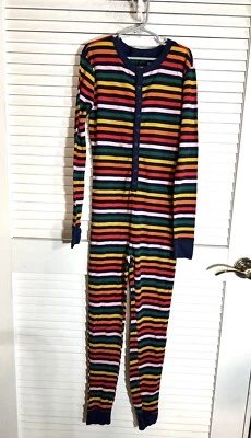 Kids Old Navy Henley 1 Piece Rainbow Pajamas Cotton Unisex 12 XL EUC - Image 1 of 4