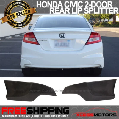 Fits 12-13 Honda Civic HF-P Style Rear Bumper Lip Side Corner Apron Unpainted PU Foto 1 de 4