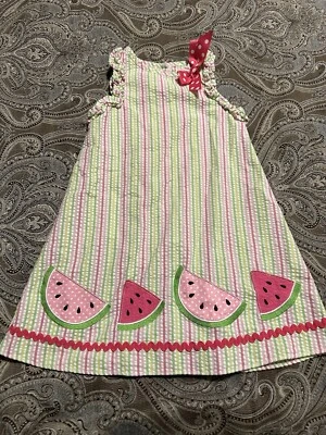 Vestido Goodlad Sun para niñas 5t guinga rosa y verde sandía sin mangas Foto 1 de 4