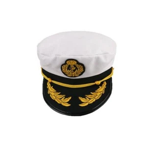 Sea Sailor Captain Captains Cap Hat For Navy Skipper Fancy Dress Accesst SG - Picture 1 of 6