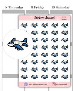 Airplane Icon Planner Stickers, Travel Sticker, Calendar & Journal Sticker - Picture 1 of 1