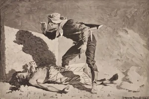 The dying Cacique 1889 von Frederic Remington Western Giclée-Kunstdruck kostenloser Versand - Bild 1 von 3