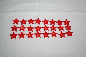 1-24 Holz Zahlen rot Holzzahlen Adventskalender Stern Streuteile Weihnachten - Bild 1 von 4