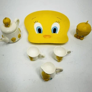 1998 Tweety Mini-Tee-Set, sechs Flaggen, Warner Bros., Tassen, Wasserkocher, Glas, Krug - Bild 1 von 11