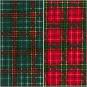 Polycotton Fabric Christmas Xmas Festive Tartan Pattern Stripes 110cm Wide - Picture 1 of 3