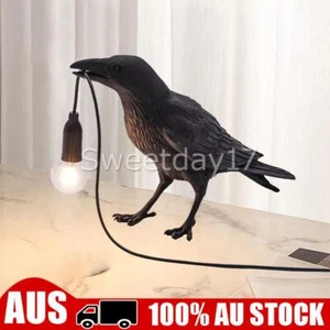 Style Raven Lamp Light Black Novelty Bird Crow Wall Desk Table lamp Decoration - Picture 1 of 11