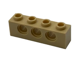 Lego 3701 Tan Technic ladrillo 1 x 4 con 3 agujeros elemento 370105 4234365 - Imagen 1 de 5
