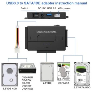 Convertitore disco rigido esterno SATA a USB 3.0 2.5"/3.5"IDE \ - Foto 1 di 17