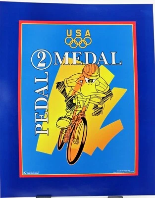 Póster Looney Tunes Bicycle Race 1996 Juegos Olímpicos, Pedal 2 Medalla 20"x16" Foto 1 de 4