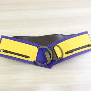Colorblock Cinch Waist Belt Womens S MARC JACOBS Blue Yellow Canvas Grunge Edgy - Picture 1 of 24