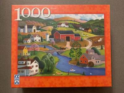 NEW FX Schmid 1000 Pc Jigsaw Puzzle 20"x27" Riverside Picnic Steve Klein 78232 - Image 1 of 3