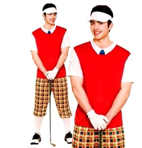 Adult FUNNY PUB GOLFER Crazy Golf Man Sports Party Fancy Dress Golfing Costume - Picture 1 of 3