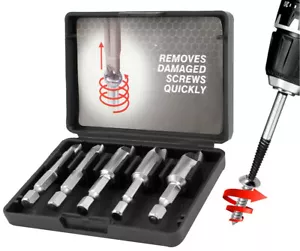 5pc Broken Damaged Screw Extractor Removal Remover Garage Workshop Tool Bit Set - Picture 1 of 3