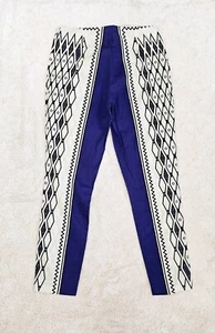 NWT Alberta Ferretti Cotton Printed Pants, Ivory/Purple/Black, size 40 (IT), S - Picture 1 of 13